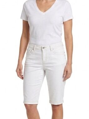 TRIBAL Women's Cotton stretch White Bermuda Shorts Size 4